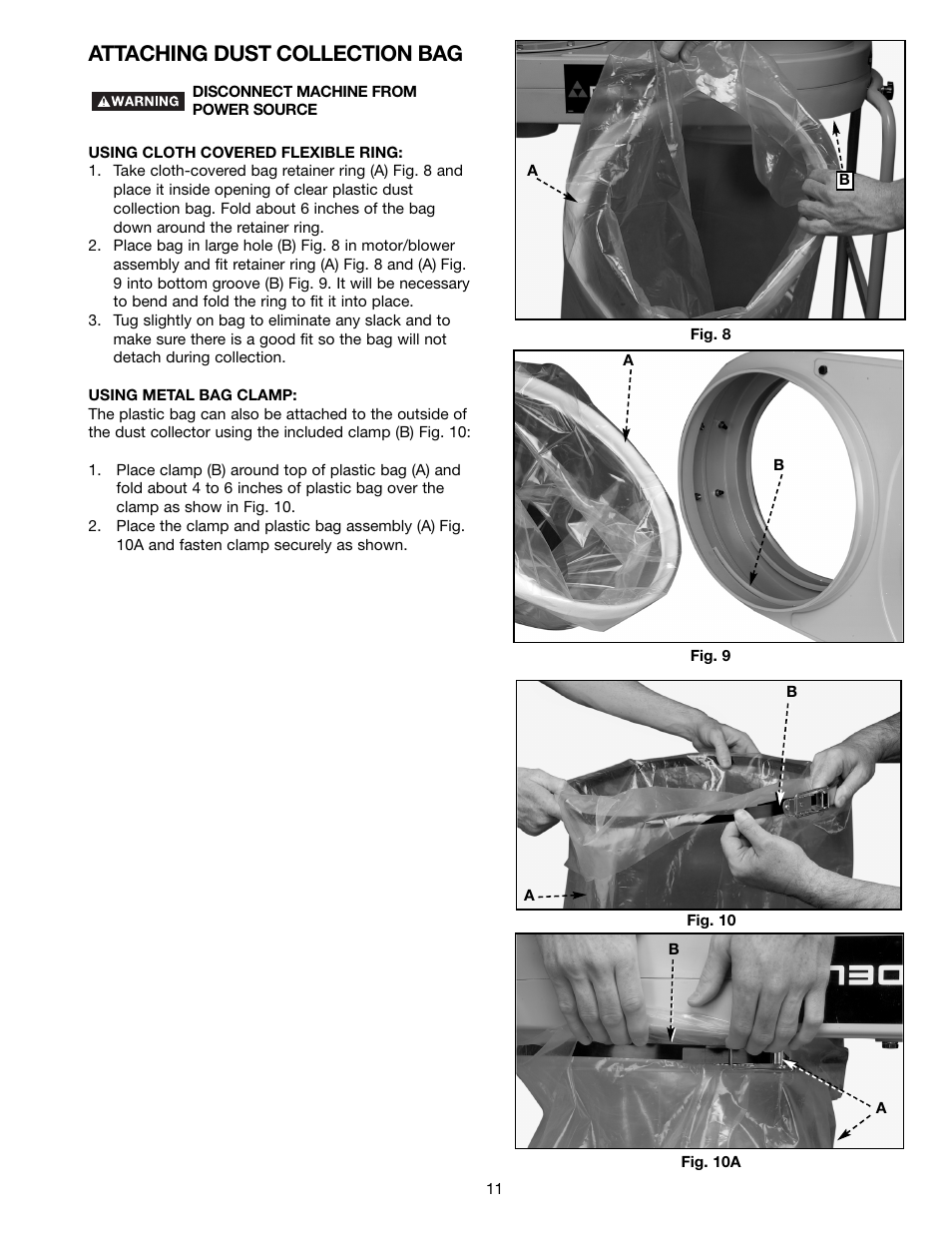 Attaching dust collection bag | Delta 50-761 User Manual | Page 11 / 16