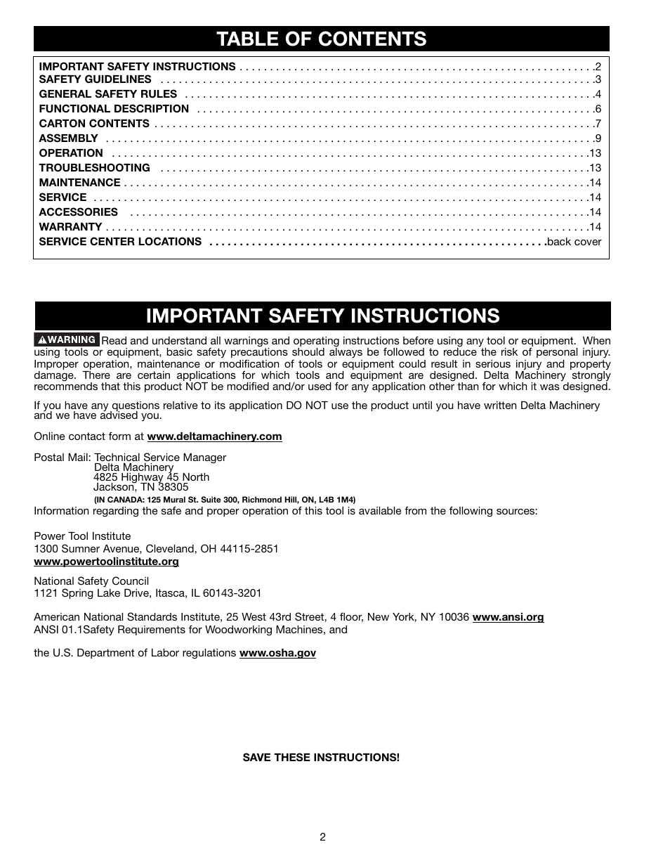 Delta 50-761 User Manual | Page 2 / 16