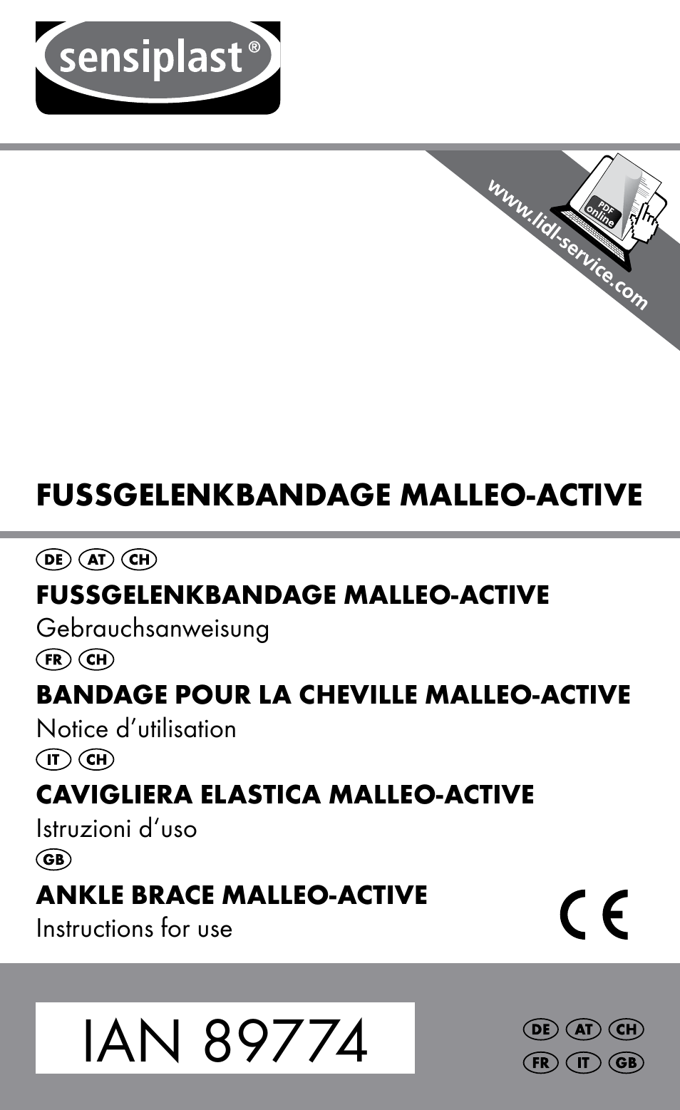 Sensiplast Ankle Brace / Malleo-Active User Manual | 24 pages