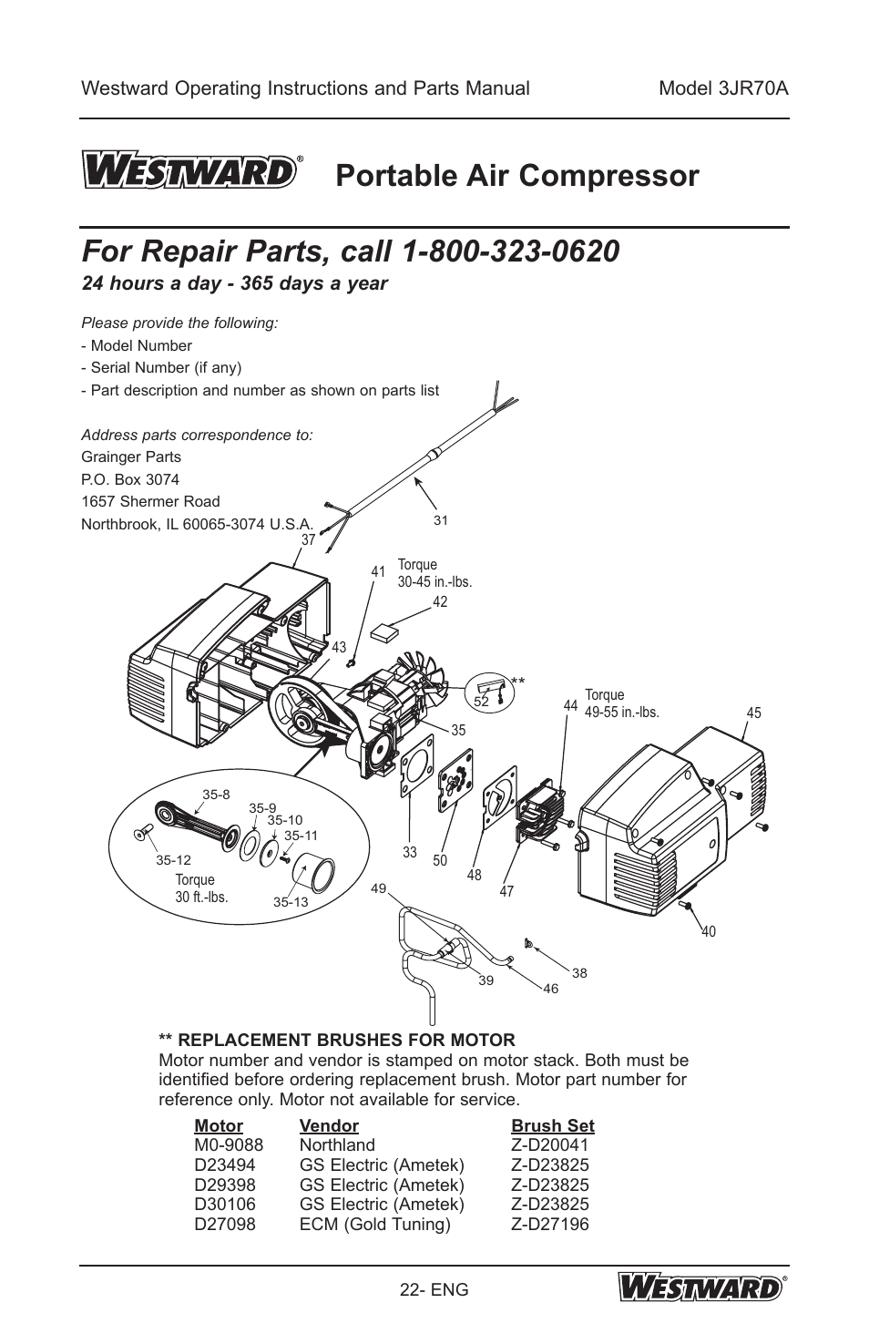 Westward 3JR70A User Manual | Page 22 / 72