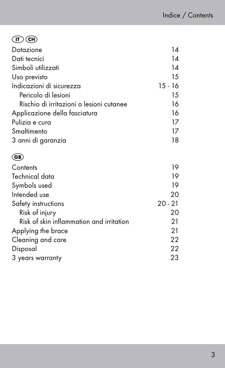 Sensiplast Ankle Brace User Manual | Page 3 / 24