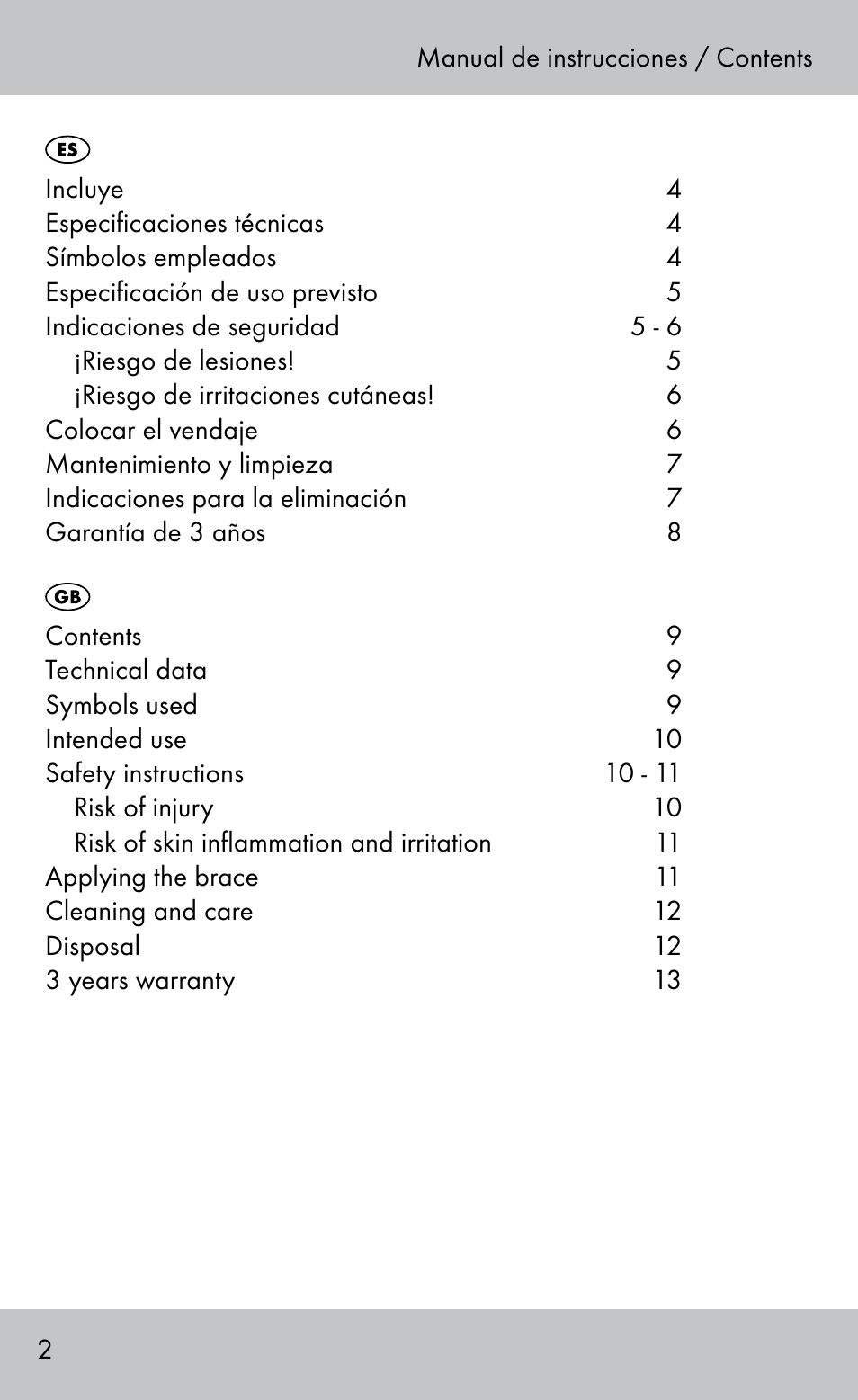 Sensiplast Ankle Brace User Manual | Page 2 / 20