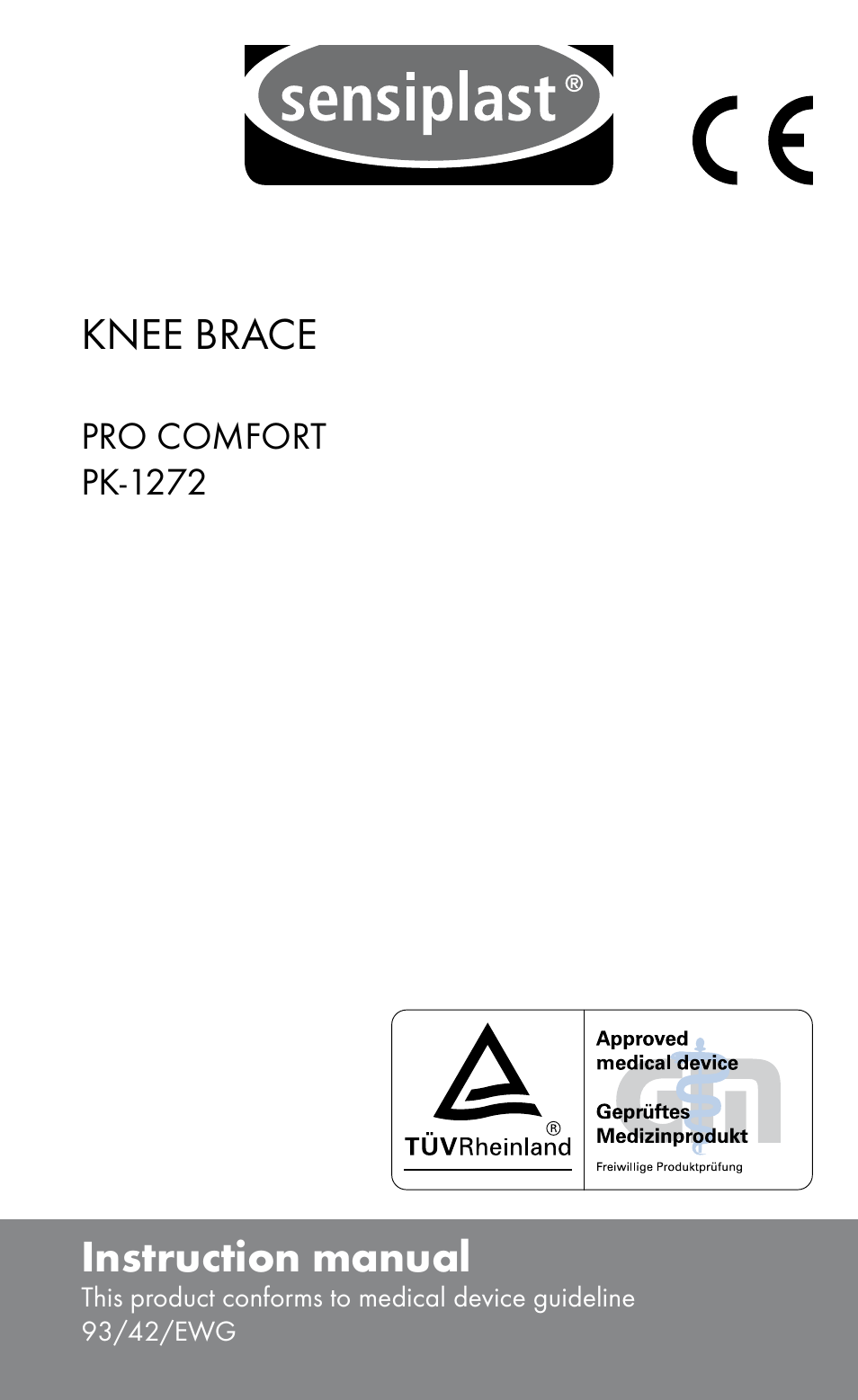 Sensiplast Pro Comfort Knee Brace User Manual | 8 pages