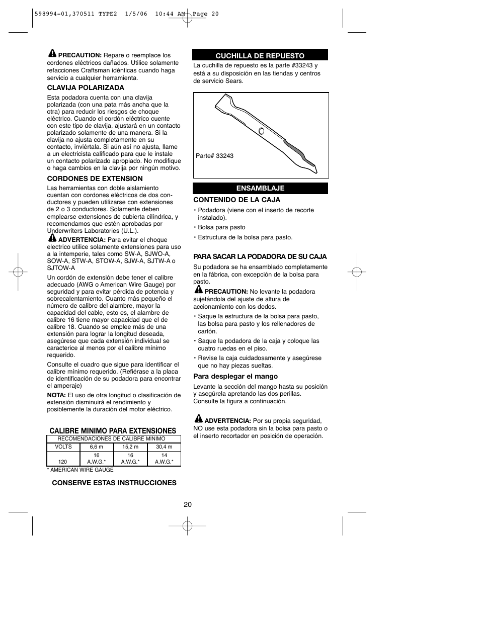 Craftsman 900.370511 User Manual | Page 20 / 32