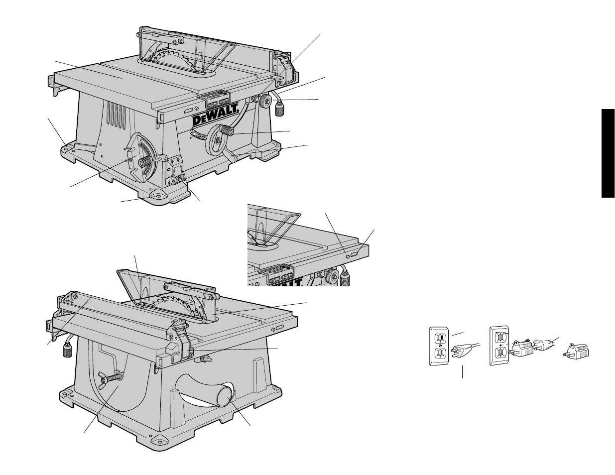 Français mise à la terre | DeWalt DW744 User Manual | Page 17 / 37