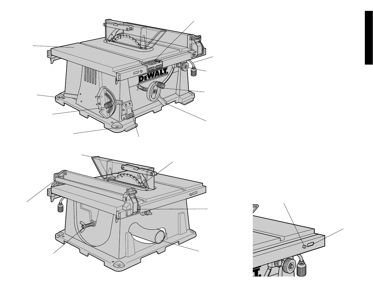 English unpacking, Assembly | DeWalt DW744 User Manual | Page 7 / 37