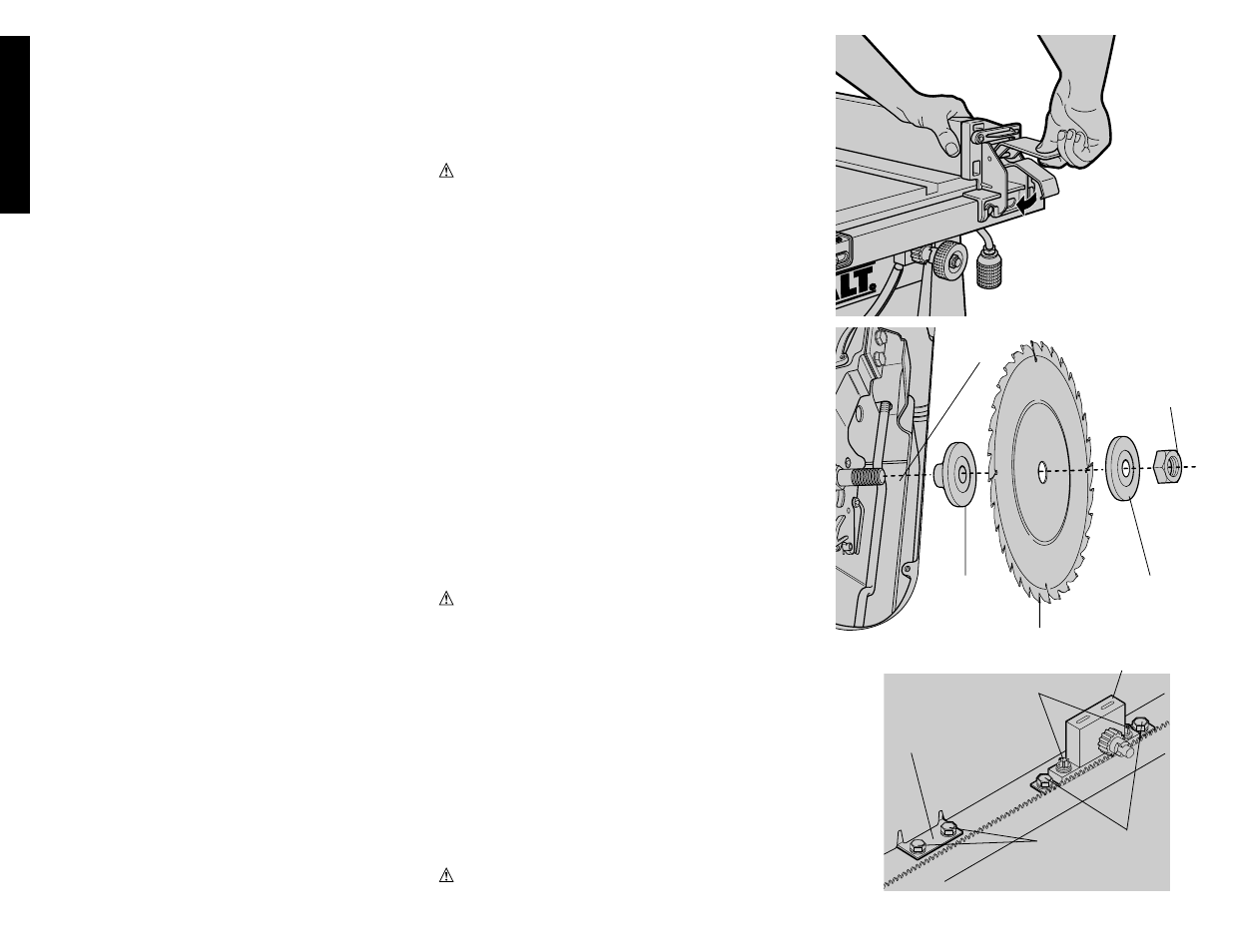 Bench mounting, English | DeWalt DW744 User Manual | Page 8 / 37