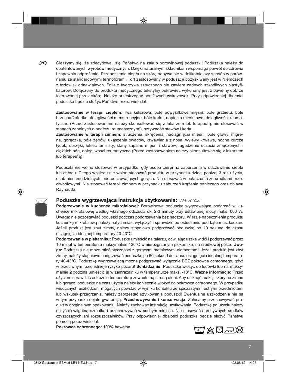 Poduszka wygrzewająca instrukcja użytkowania | Sensiplast Moor Mud Pillow User Manual | Page 7 / 24