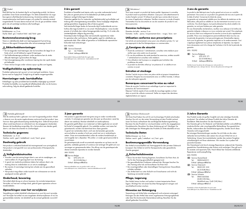 Sensiplast HAND EXERCISE BALL SET User Manual | Page 2 / 2