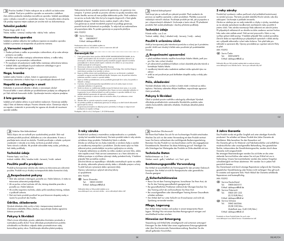 Sensiplast HAND EXERCISE BALL SET User Manual | Page 2 / 2