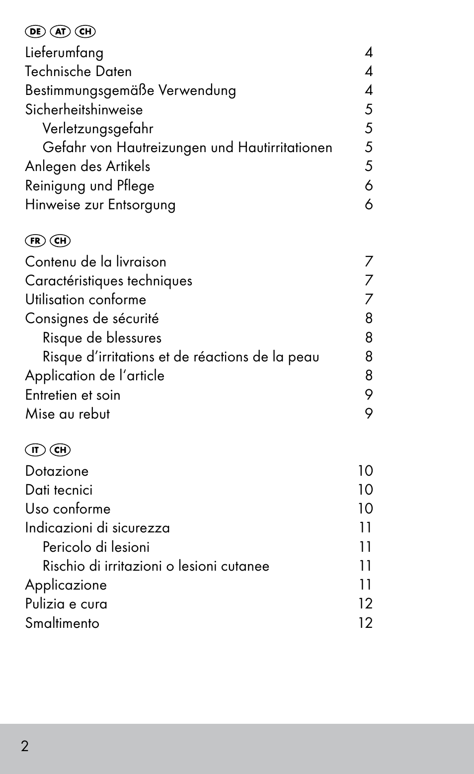 Sensiplast FINGER & TOE BANDAGES User Manual | Page 2 / 20