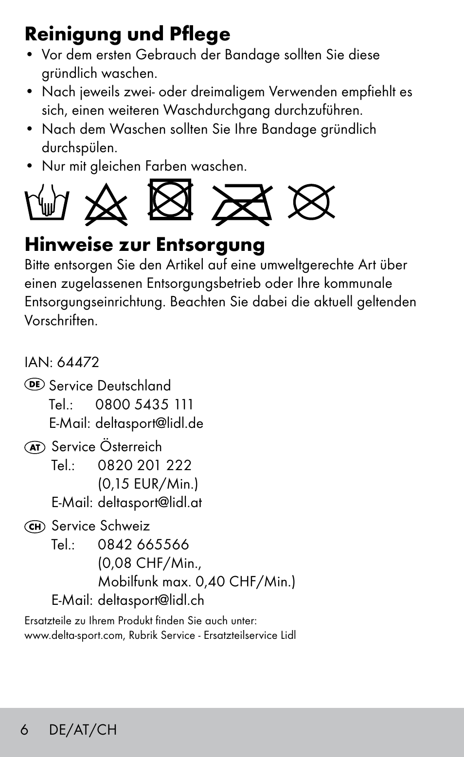 Reinigung und pflege, Hinweise zur entsorgung | Sensiplast FINGER & TOE BANDAGES User Manual | Page 6 / 20