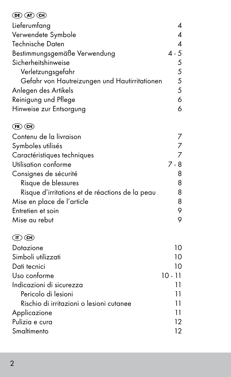 Sensiplast GEL FOOT CUSHIONS User Manual | Page 2 / 20