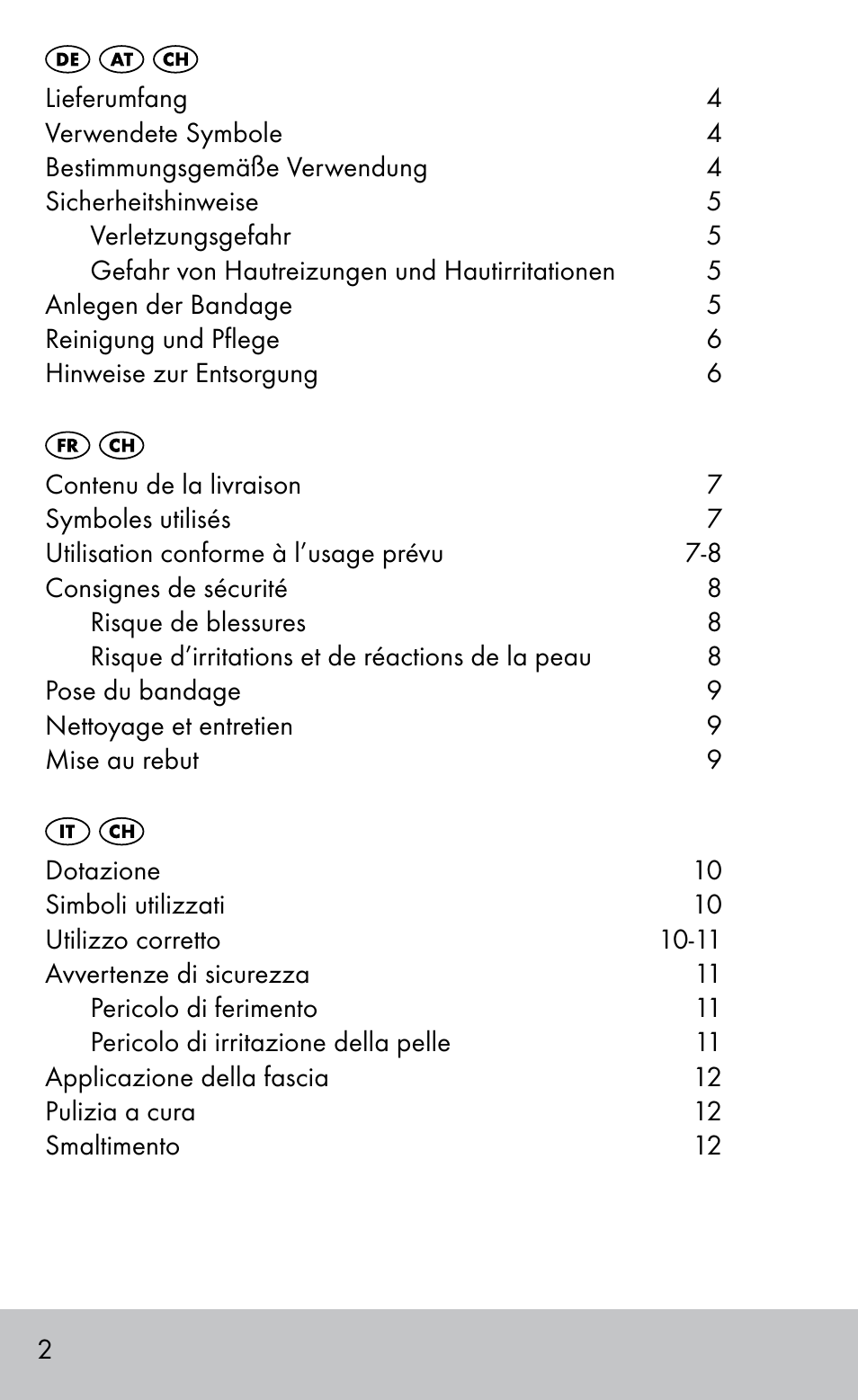 Sensiplast Elbow support bandage User Manual | Page 2 / 20