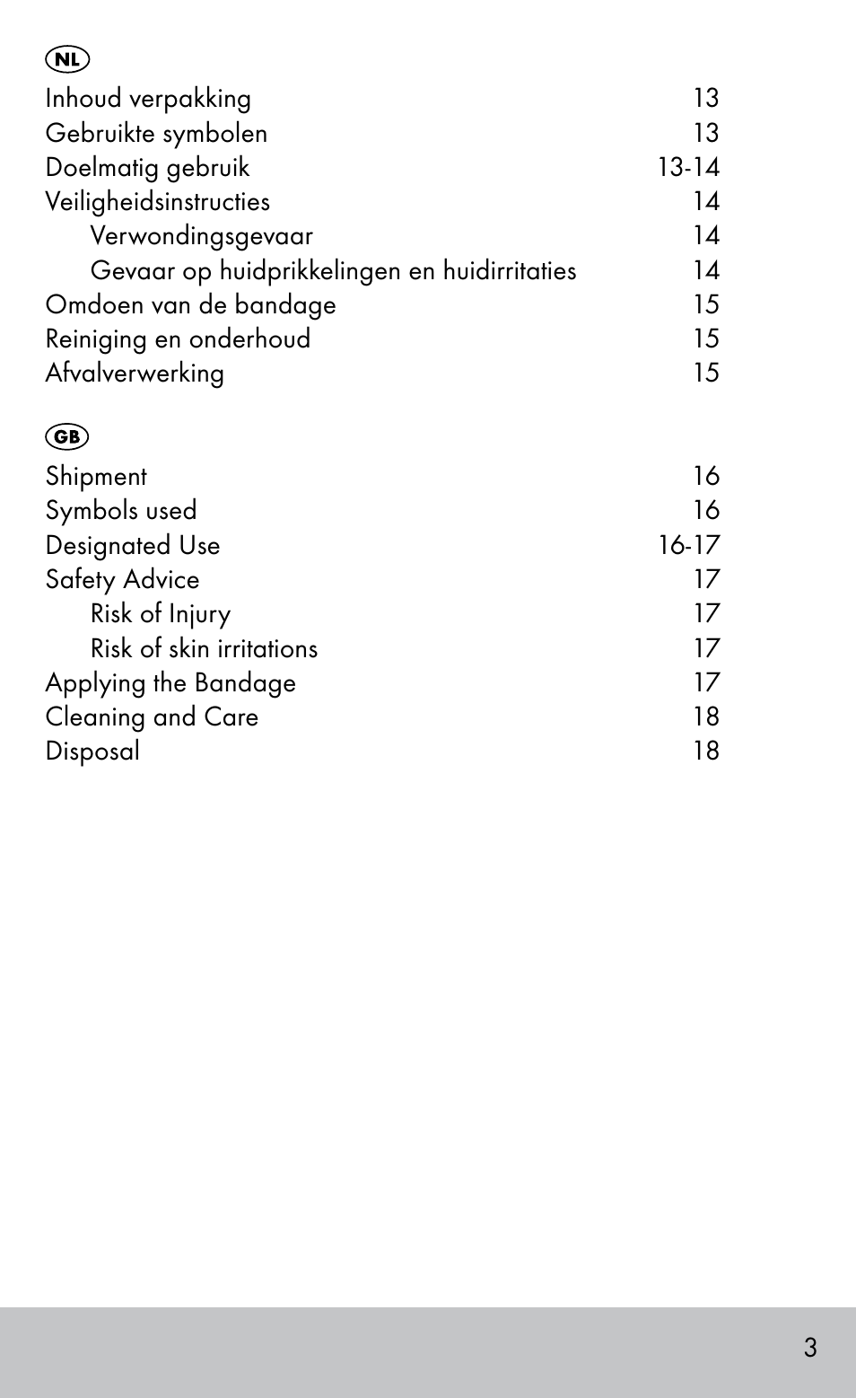 Sensiplast Elbow support bandage User Manual | Page 3 / 20