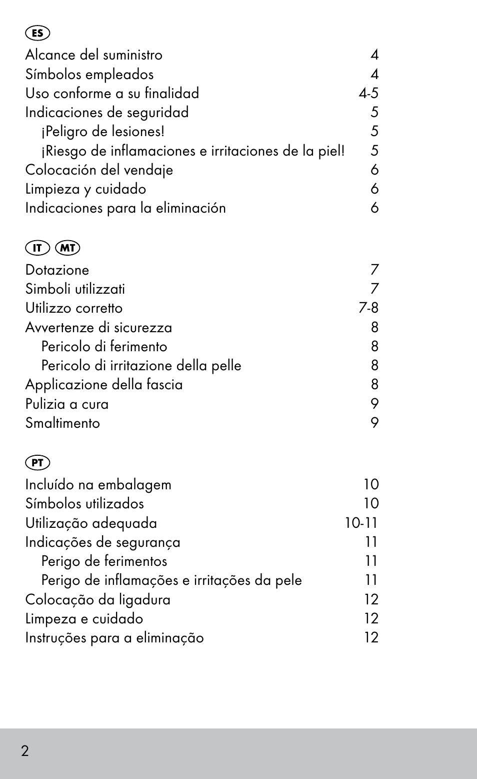 Sensiplast Elbow support bandage User Manual | Page 2 / 20