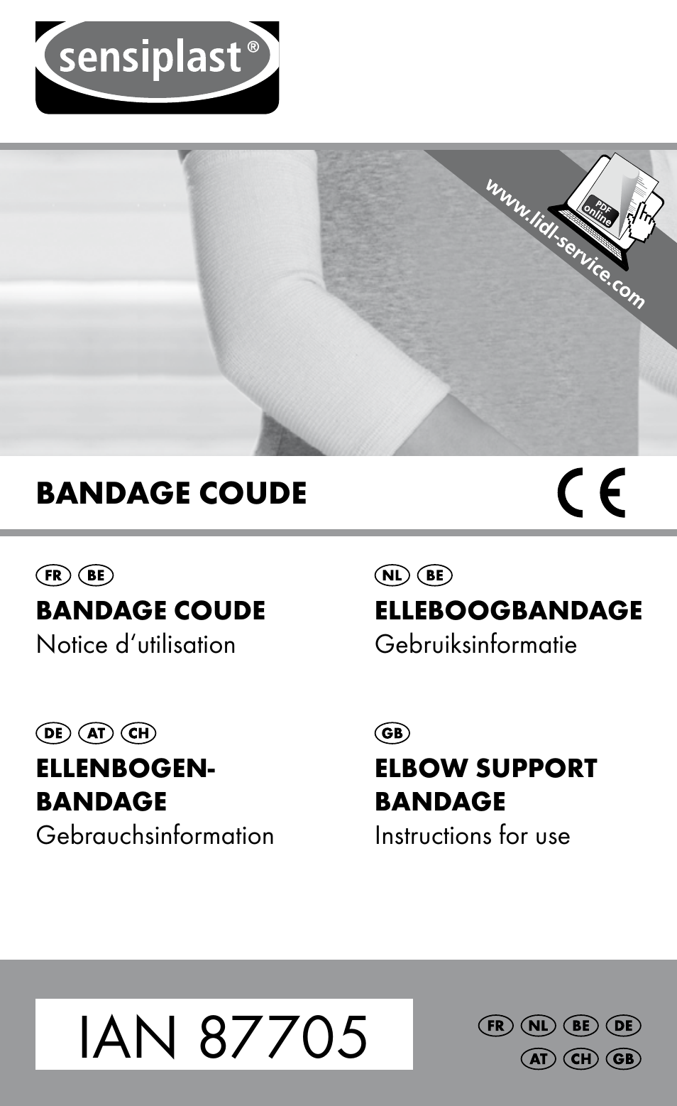 Sensiplast Elbow support bandage User Manual | 16 pages