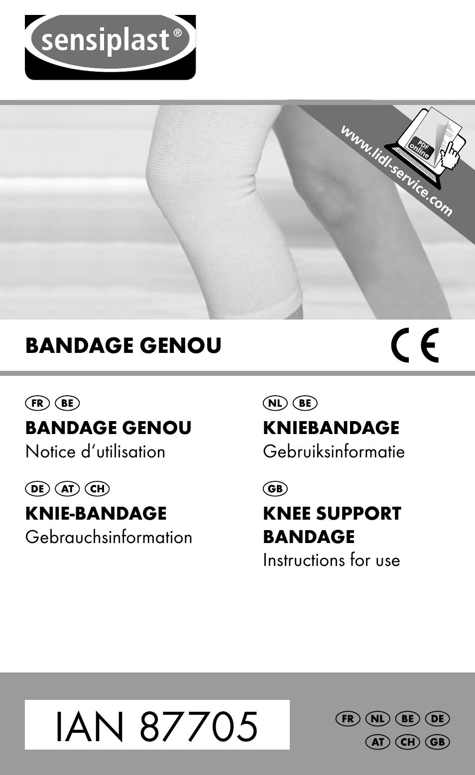 Sensiplast Knee support bandage User Manual | 16 pages