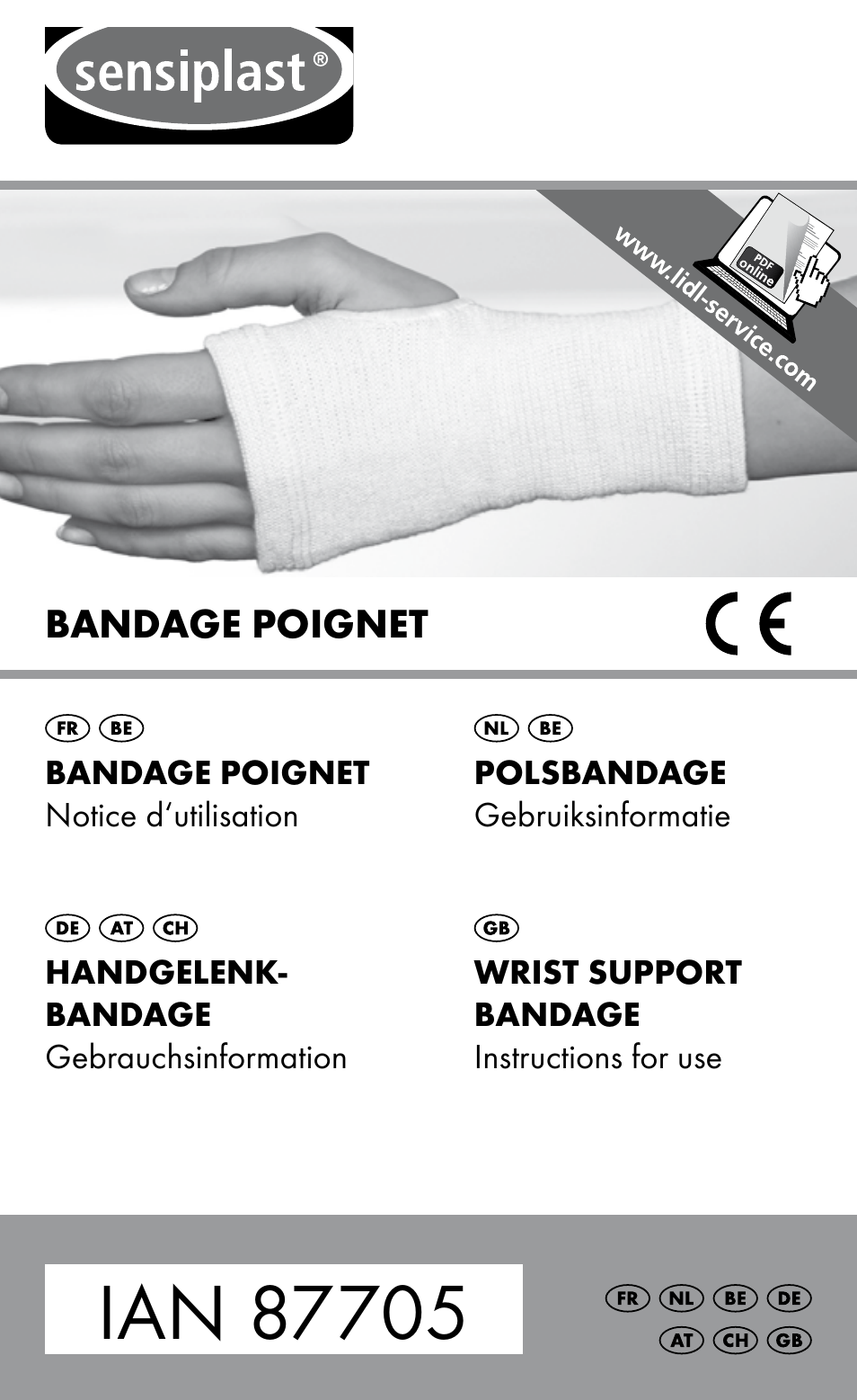 Sensiplast Wrist support bandage User Manual | 16 pages