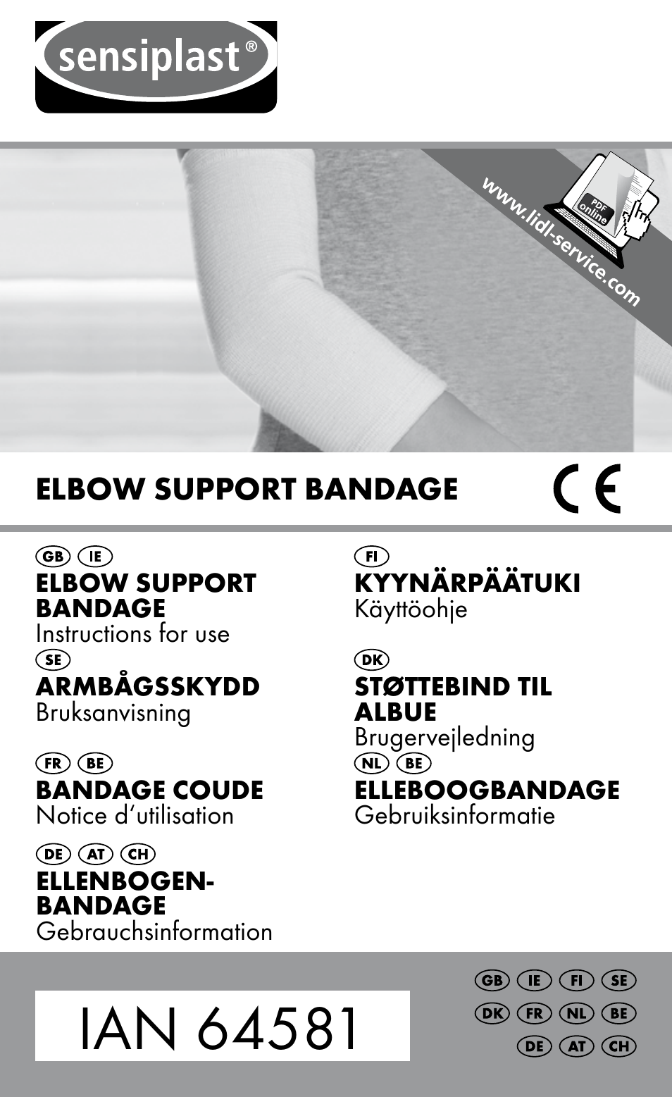 Sensiplast Elbow support bandage User Manual | 28 pages