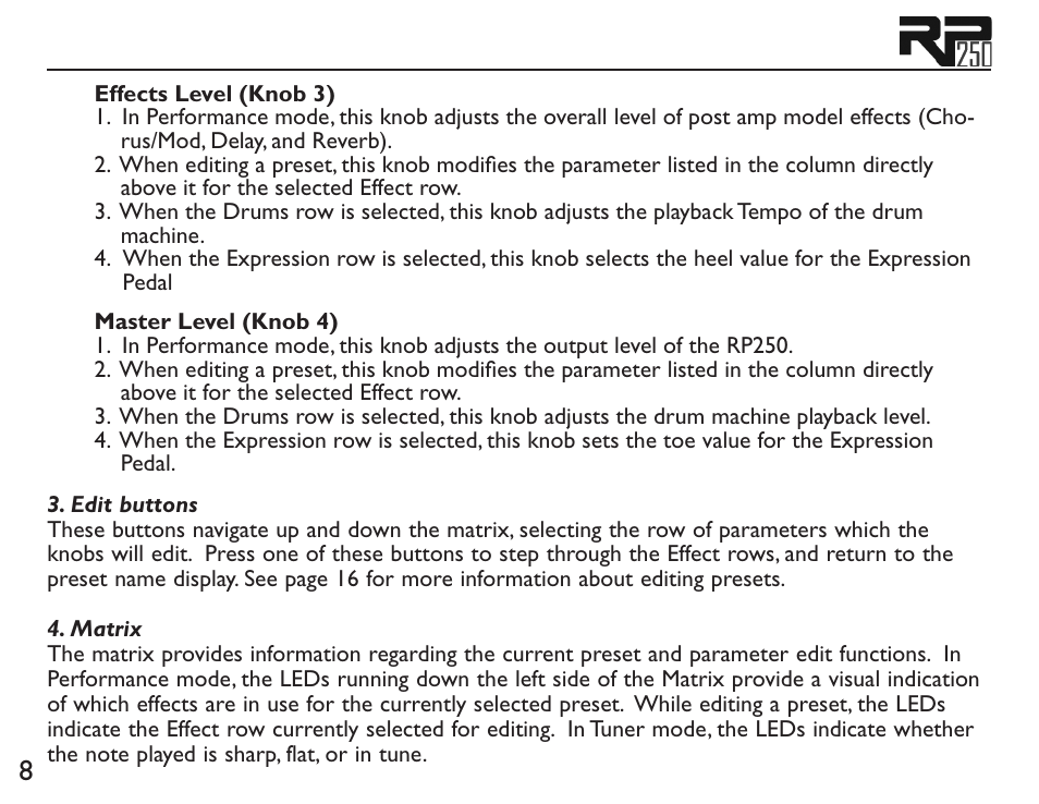 DigiTech RP250 User Manual | Page 14 / 56