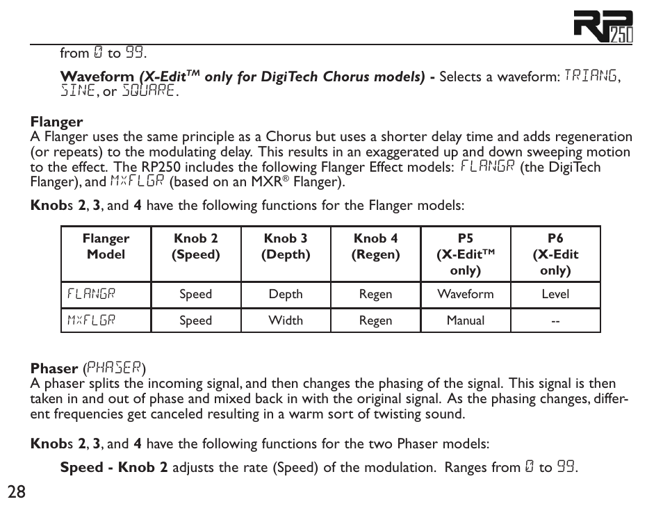 DigiTech RP250 User Manual | Page 34 / 56