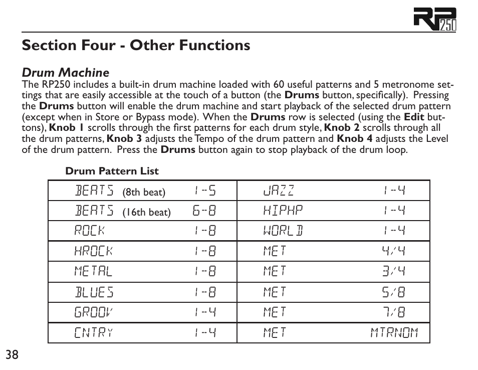 DigiTech RP250 User Manual | Page 44 / 56