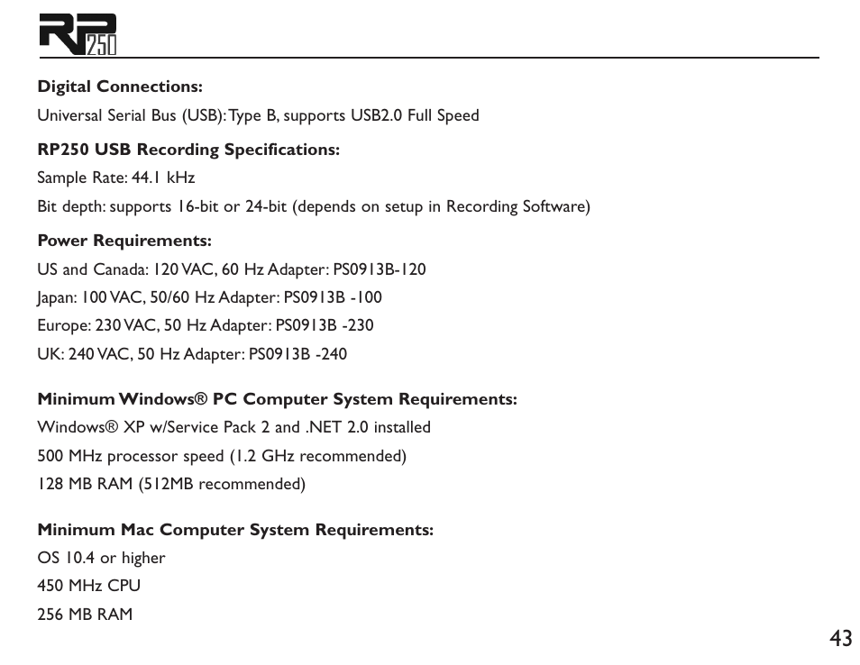 DigiTech RP250 User Manual | Page 49 / 56