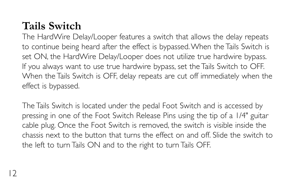 Tails switch | DigiTech DL-8 User Manual | Page 16 / 28