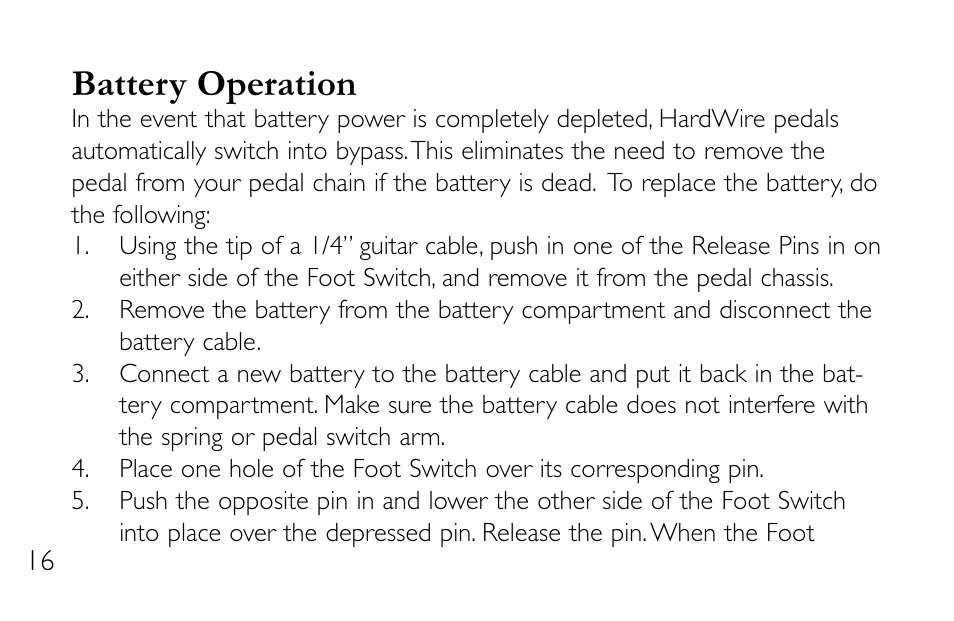 Battery operation | DigiTech DL-8 User Manual | Page 20 / 28