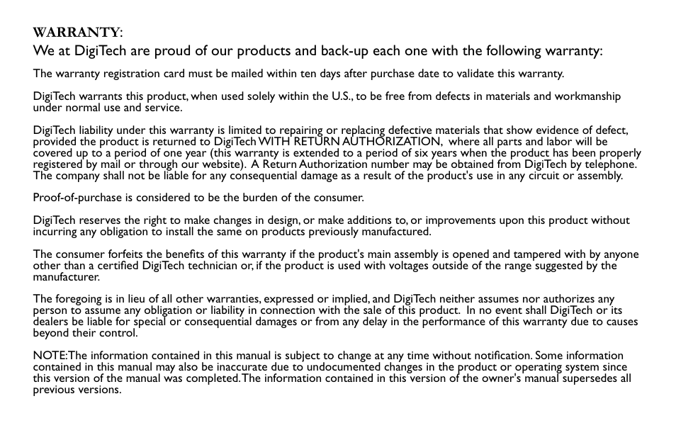 DigiTech DL-8 User Manual | Page 3 / 28