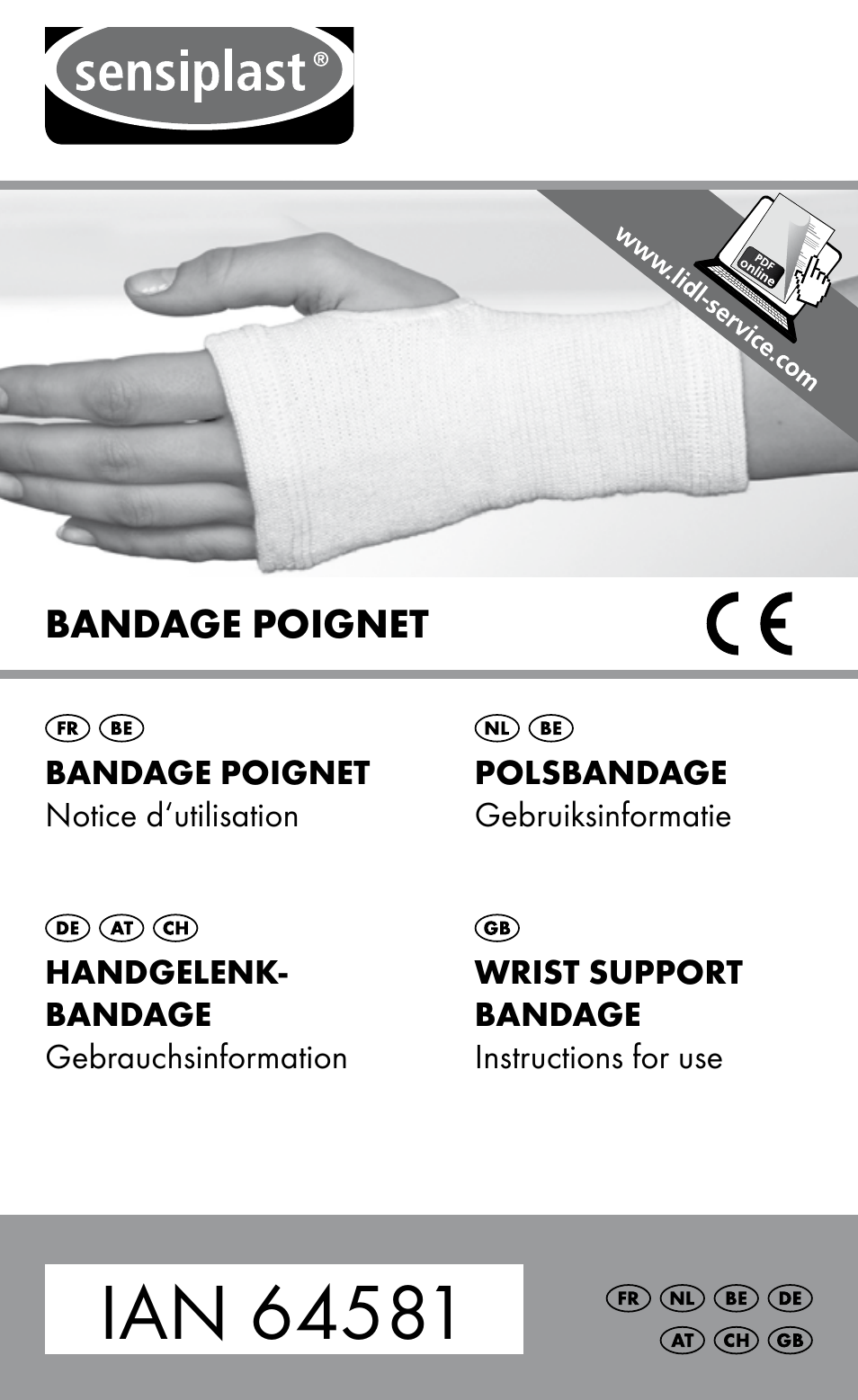 Sensiplast Wrist support bandage User Manual | 16 pages