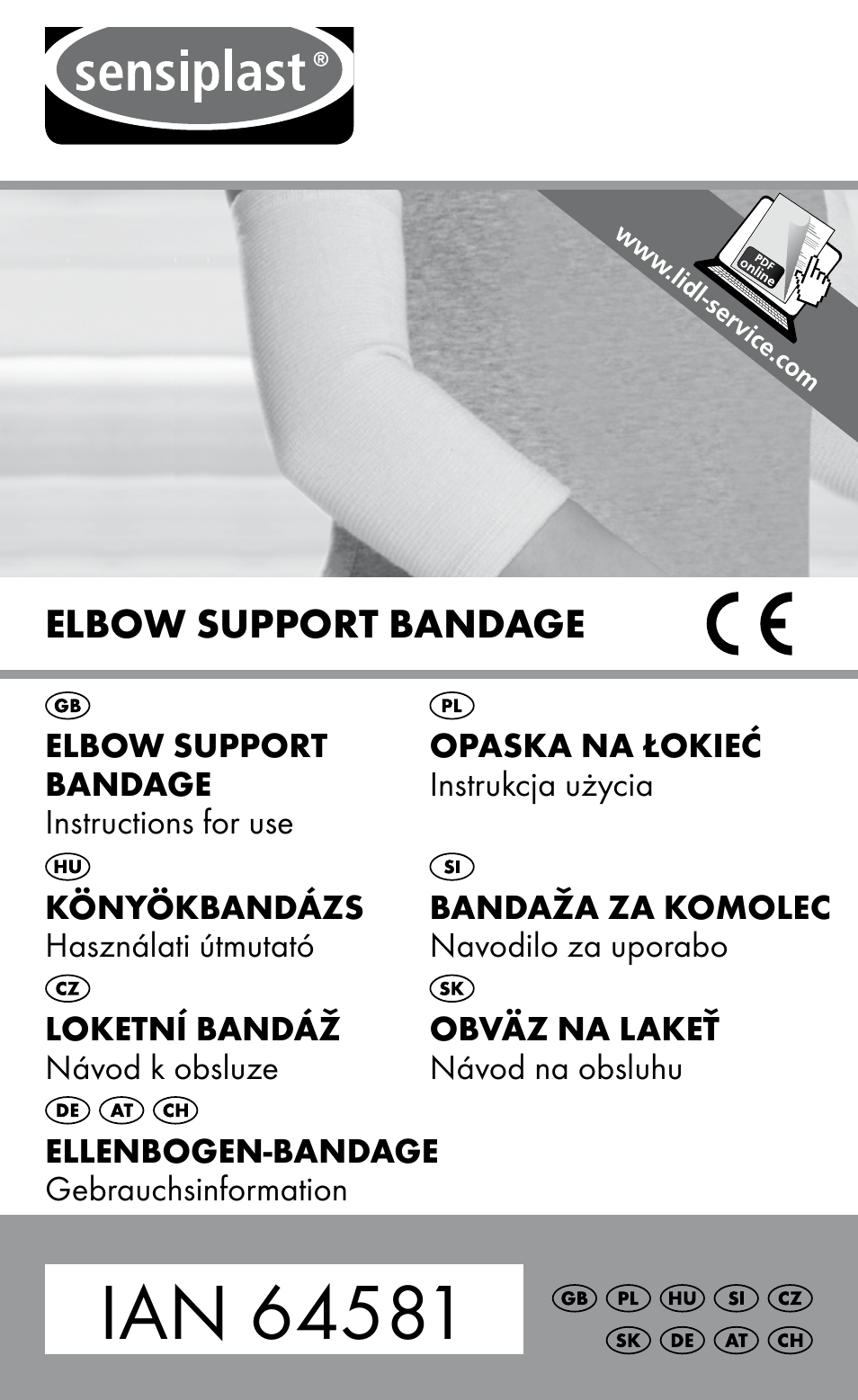 Sensiplast Elbow support bandage User Manual | 28 pages