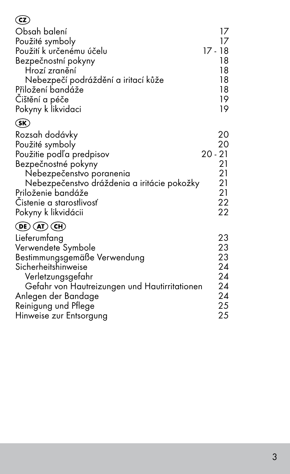 Sensiplast Elbow support bandage User Manual | Page 3 / 28