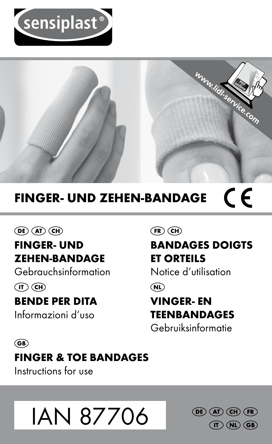 Sensiplast FINGER & TOE BANDAGES User Manual | 20 pages