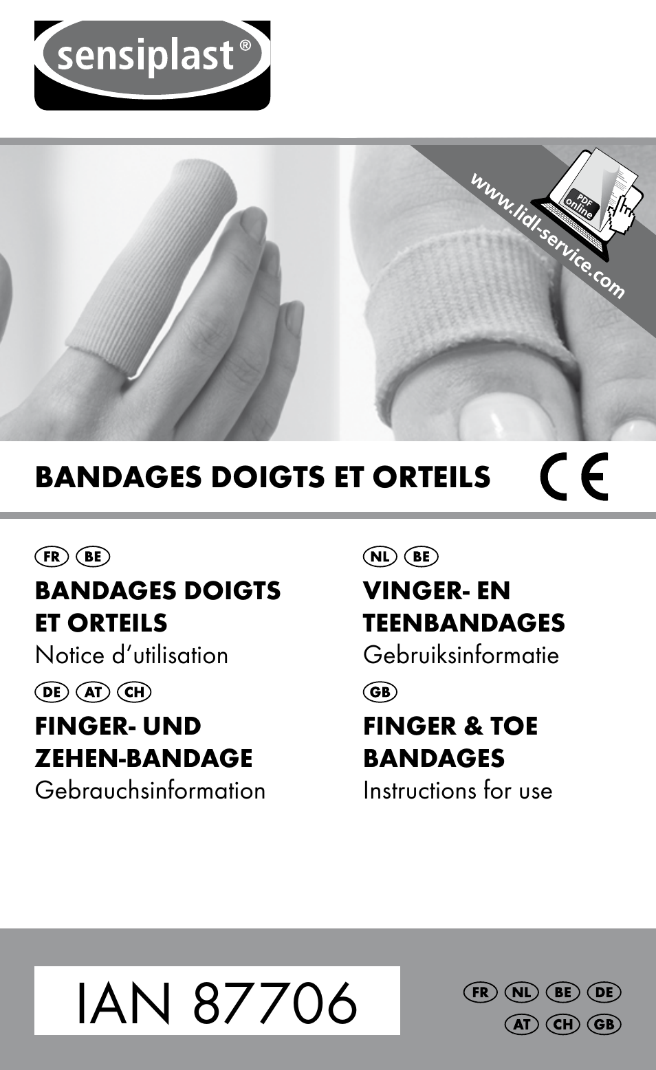 Sensiplast FINGER & TOE BANDAGES User Manual | 16 pages