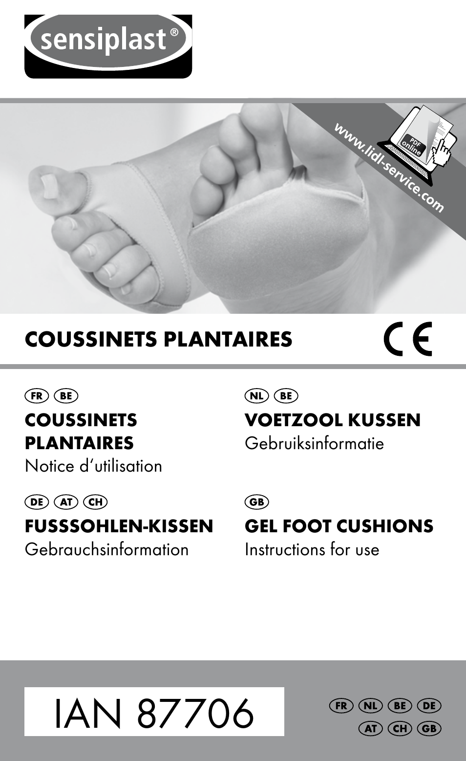 Sensiplast GEL FOOT CUSHIONS User Manual | 16 pages