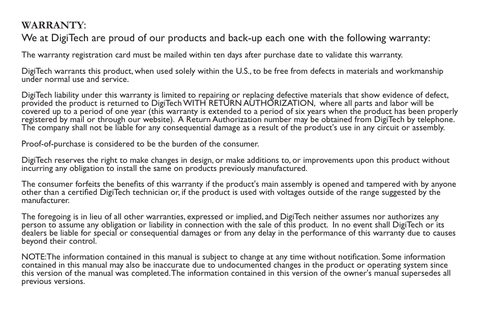 DigiTech CM-2 User Manual | Page 3 / 20