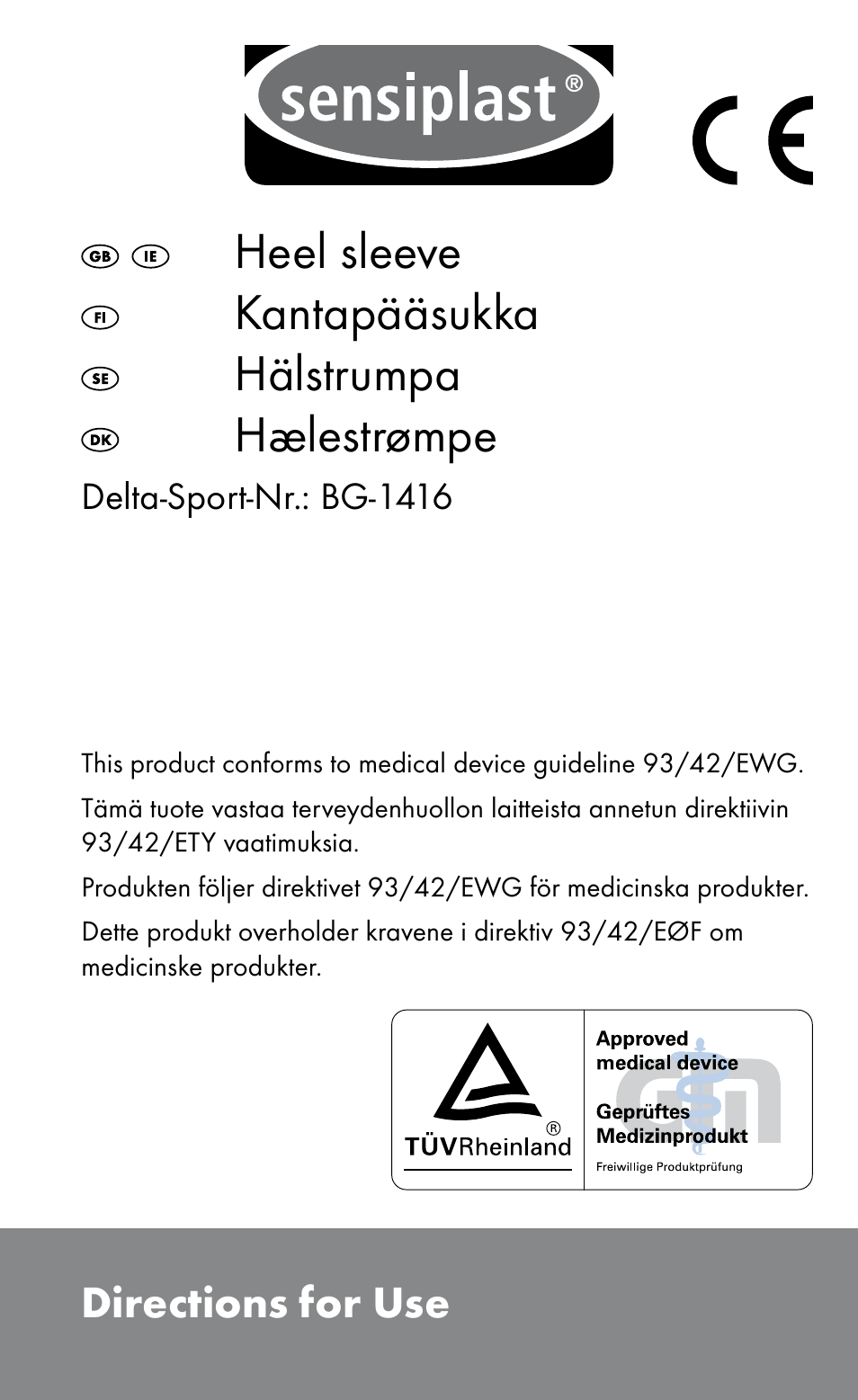 Sensiplast HEEL SLEEVE User Manual | 16 pages