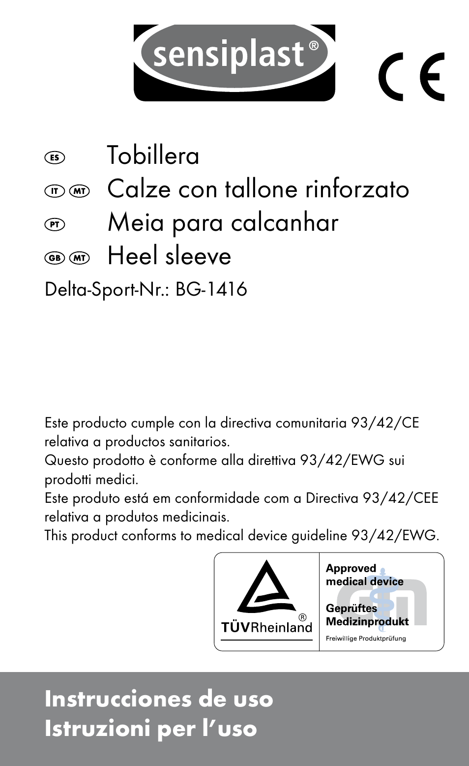 Sensiplast HEEL SLEEVE User Manual | 16 pages