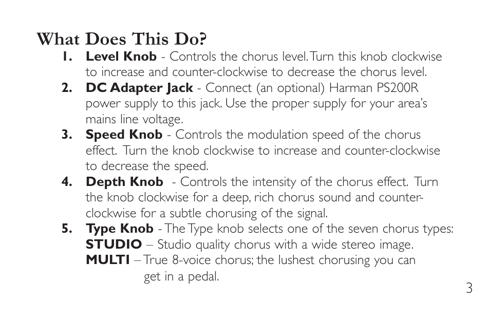 What does this do | DigiTech CR-7 User Manual | Page 7 / 20