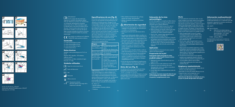 Sensiplast Kinesiology Tape E User Manual | 2 pages
