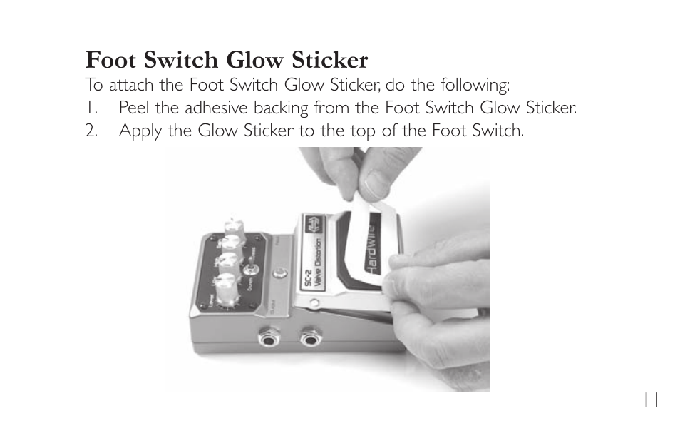 Foot switch glow sticker | DigiTech TL-2 User Manual | Page 15 / 20