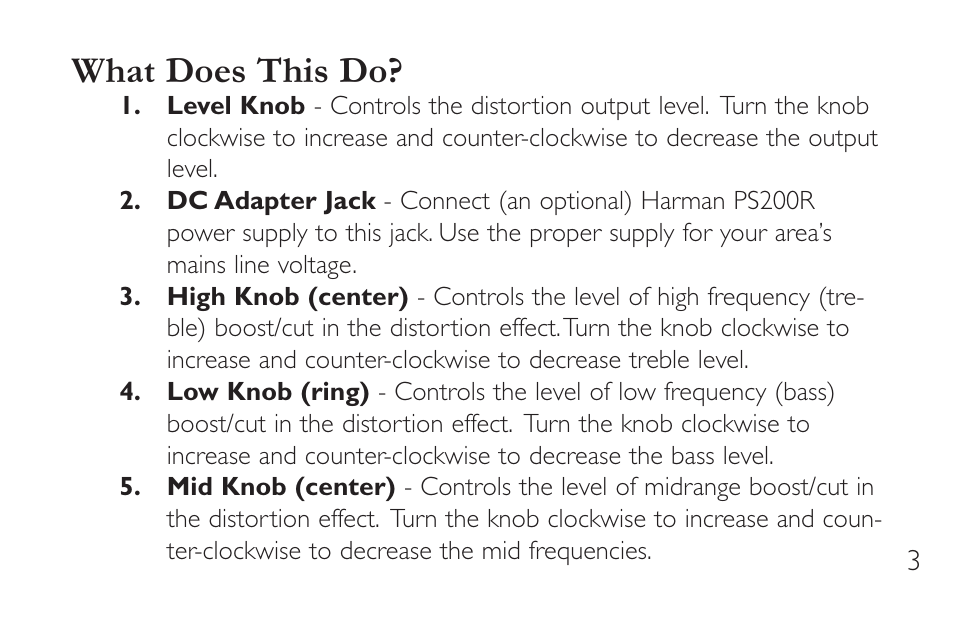 What does this do | DigiTech TL-2 User Manual | Page 7 / 20