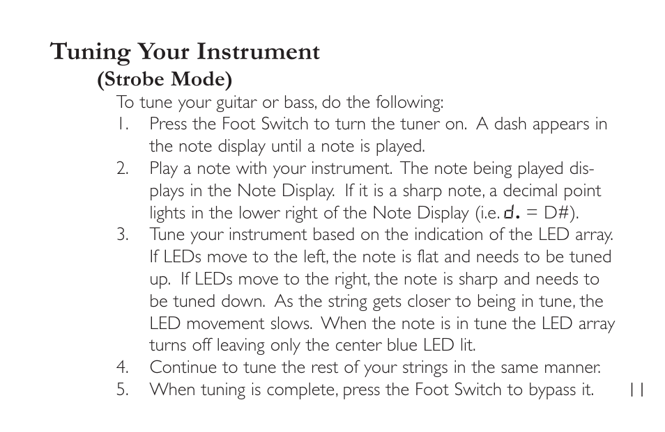 Tuning your instrument | DigiTech HT-2 User Manual | Page 15 / 24