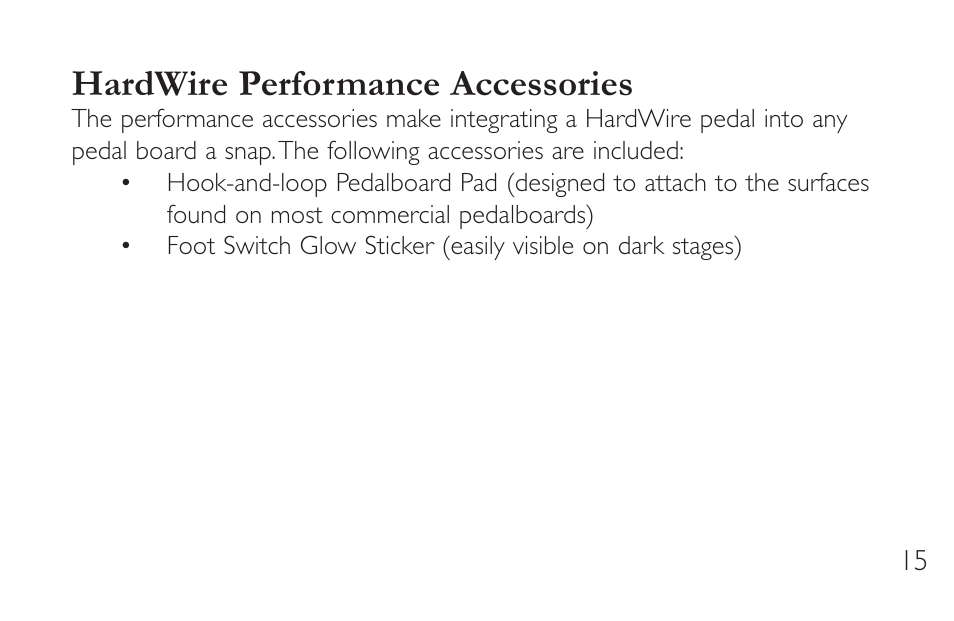 Hardwire performance accessories | DigiTech HT-2 User Manual | Page 19 / 24