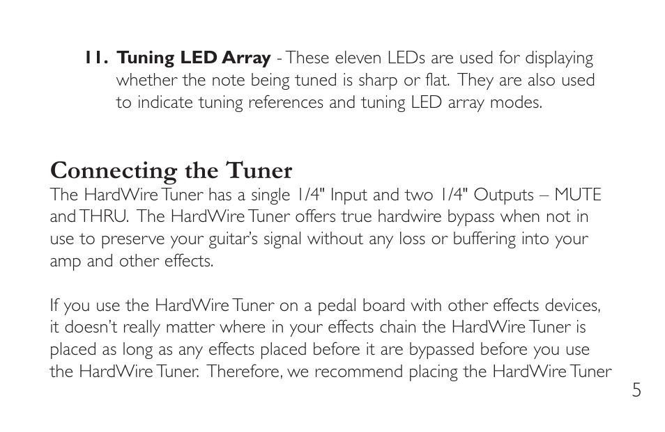 Connecting the tuner | DigiTech HT-2 User Manual | Page 9 / 24