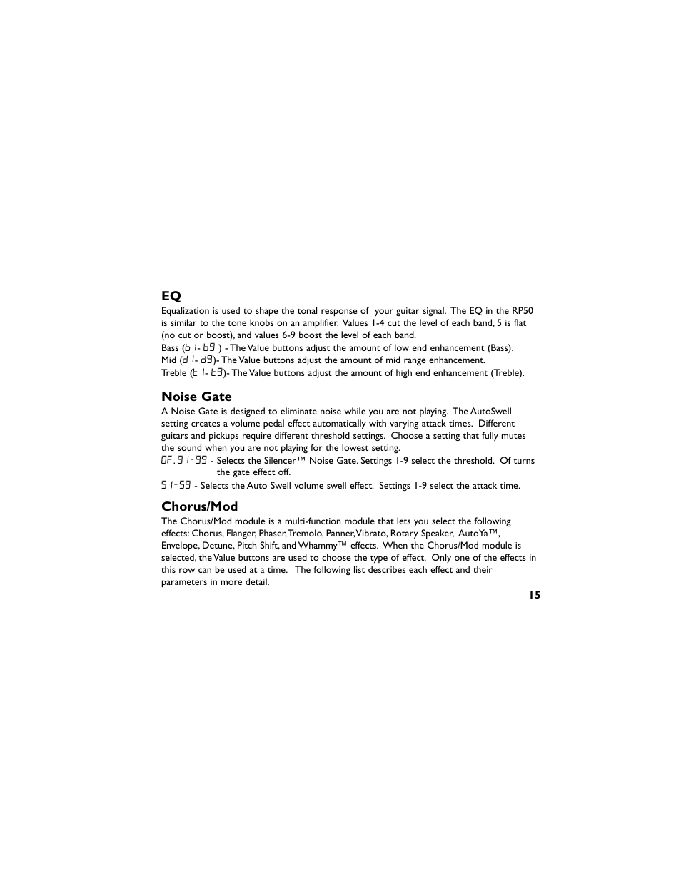 DigiTech RP50 User Manual | Page 19 / 28