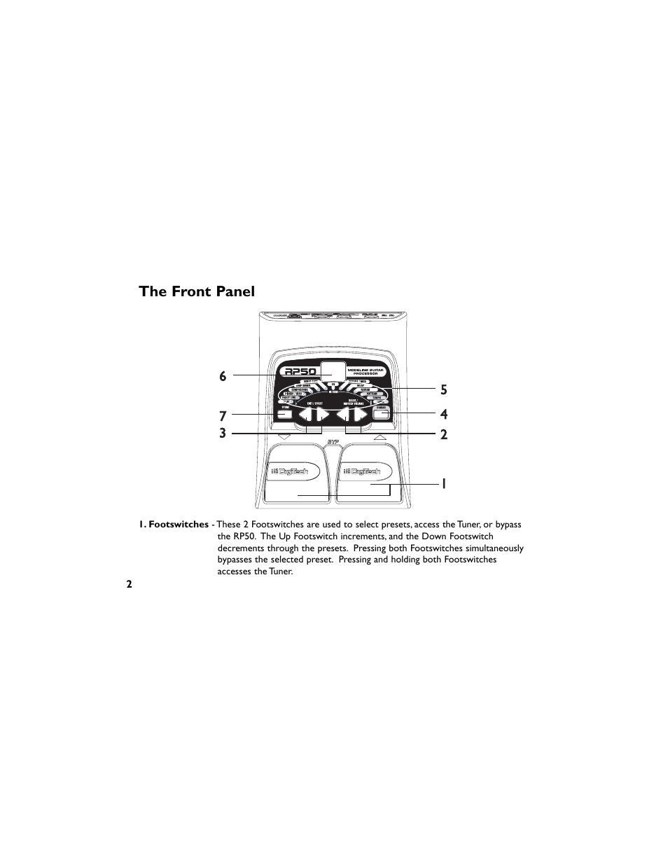 DigiTech RP50 User Manual | Page 6 / 28