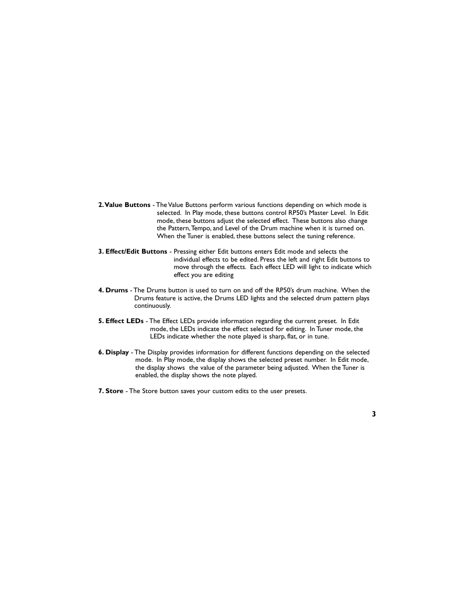 DigiTech RP50 User Manual | Page 7 / 28